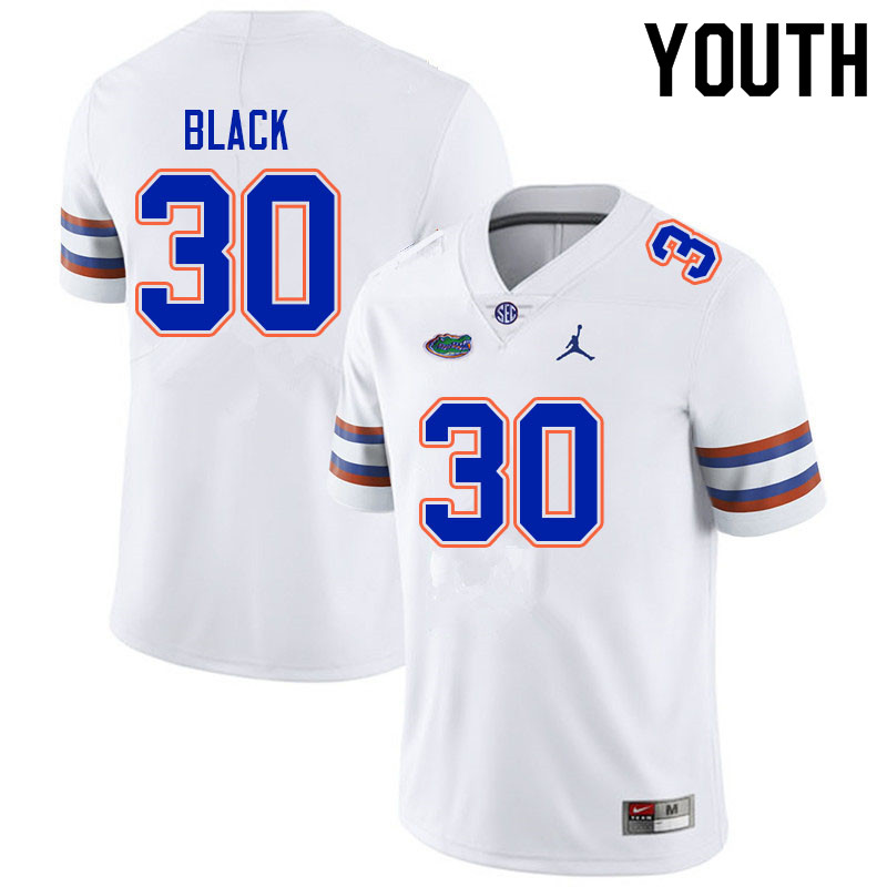 Youth #30 Diwun Black Florida Gators College Football Jerseys Sale-White